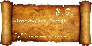 Winterhalter Dezső névjegykártya